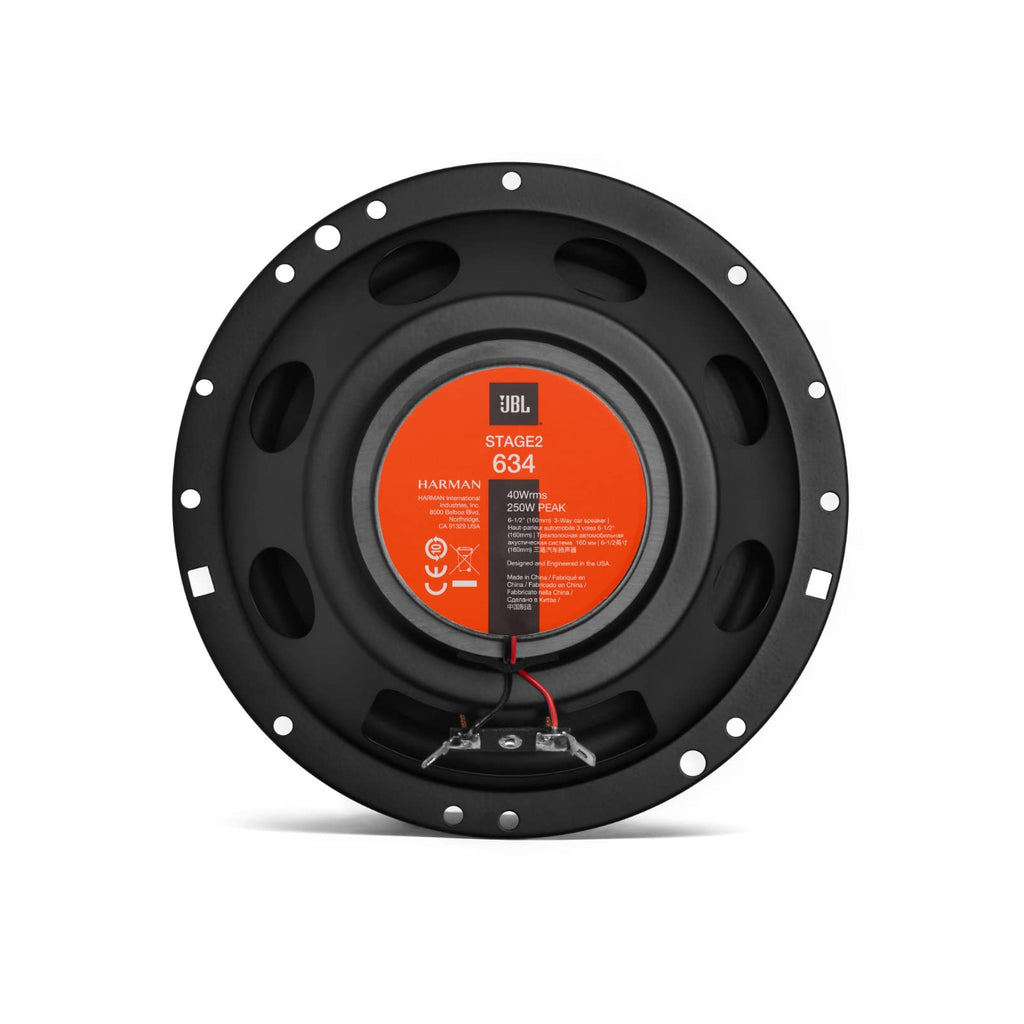 JBL Stage2 634 3-Wege Auto Lautsprecher Set von Harman Kardon - 250 Watt KFZ Auto Boxen - 2 stück Car HiFi Box groß 16,5cm | 165mm | 6,5 Zoll