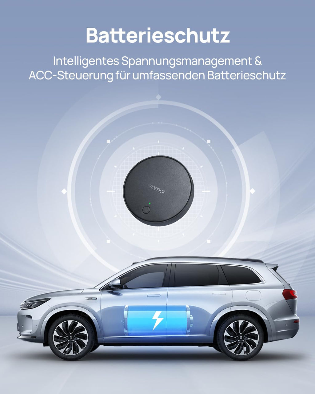 70mai 4G Hardwire Kit UP04 für Dash Cam 4K Omni, T800, A510, A810, 24 Stunden Smart Park Überwachung, Echtzeitig Überwachung, Sofortige App Warnung, GPS-Auto-Ortungsgerät