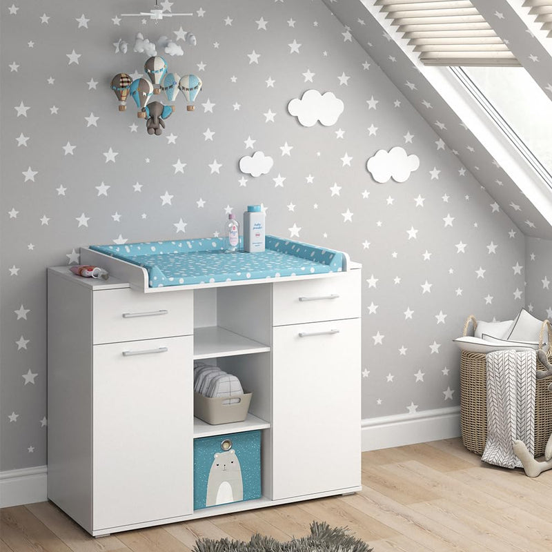 Vicco Wickelkommode Leonie, Wickelaufsatz für die Kommode, Weiß, 113 x 100 cm