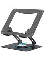 SOUNDANCE Laptopständer mit 360° drehbarer Basis, Ergonomische Computererhöhung für Schreibtisch, Einstellbare Höhe, Faltbare Laptophalterung, Stabile Unterstützung 10-15,6 Zoll Notebook, Schwarz