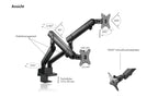 ICY BOX Monitor Halterung für 2 Monitore bis 32 Zoll (bis 8kg, VESA 75x75/100x100), Monitorständer aus Stahl, Schwenk-& Neigbar, Befestigung auf Tischplatte/Tischkante, IB-MS314-T