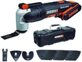 WORX WX678 Akku Multifunktionswerkzeug 20V – Multifunktionsgerät zum Schneiden, Polieren, Sägen uvm. – Inkl. Li-Ion Akku, Ladegerät, 39 teiliges Zubehör-Set & Werkzeugkoffer