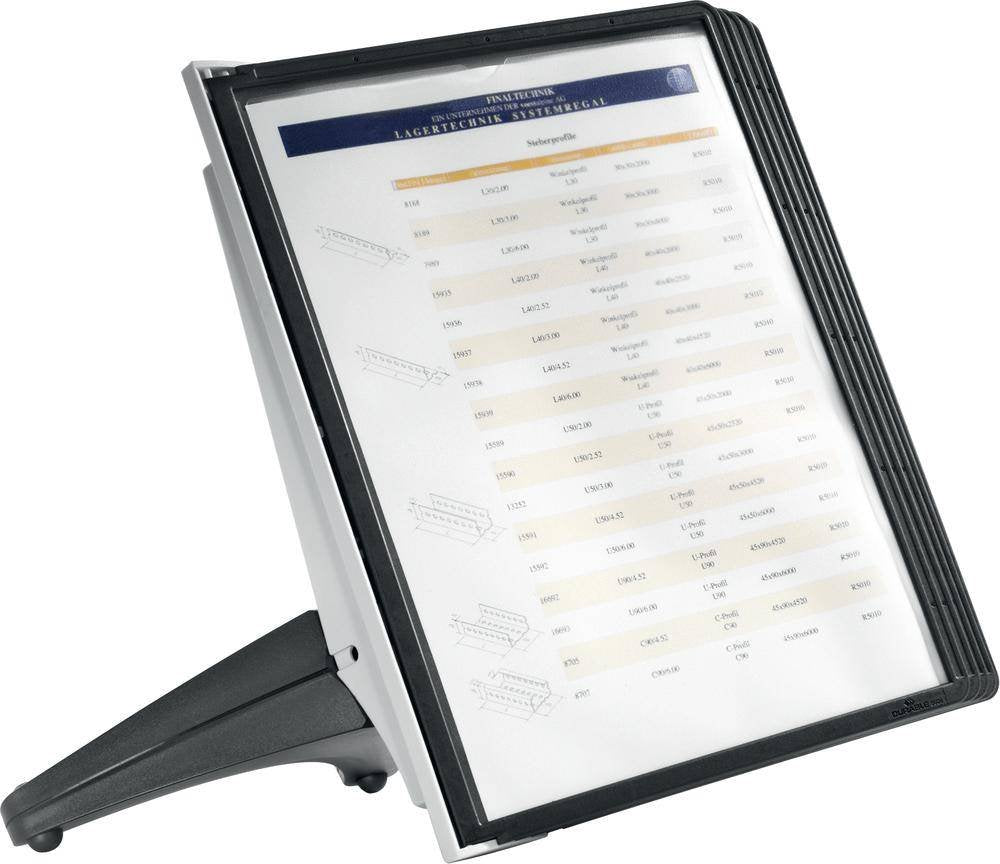 Durable Sichttafelsystem Sherpa Soho 5 Tischständer, mit 5 schwarzen Sichttafeln, anthrazit/schwarz, 554001