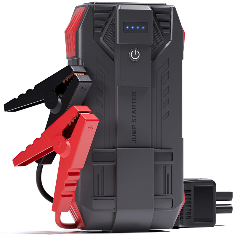 Povasee 6000A UltraSafe Starthilfe Powerbank für Pkw, 12V Booster Auto Starthilfe (bis zu 10L Benzin/8L Diesel), Starter Powerbank mit Starthilfekabel, Kfz Jump Starter mit LED und 2 USB-Ausgänge