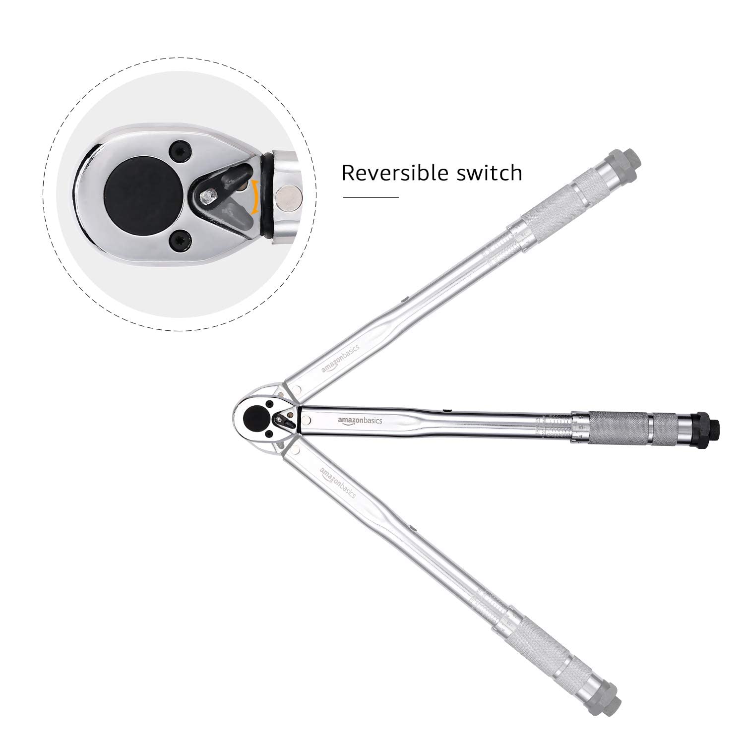 Amazon Basics Einrastender 3/8 Zoll -Drehmomentschlüssel, 15-80 ft.-lb, 20.4-108.5 Nm