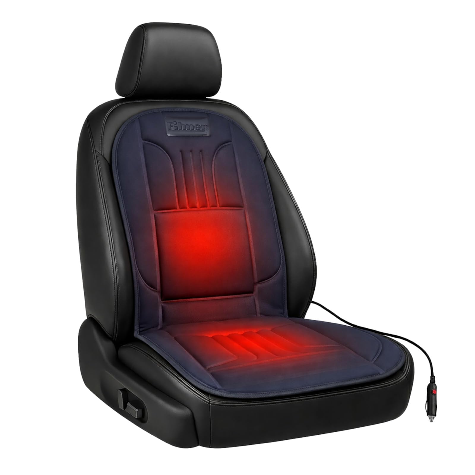 BURI Premium Autositzauflage Winter 2 Stufen | Bequemer Sitzschutz mit Rückenlehne | rutschfest, ergonomisch & langlebig | Weiche Polsterung für warmes Sitzgefühl für 95% Aller Fahrzeuge (1 Stück)