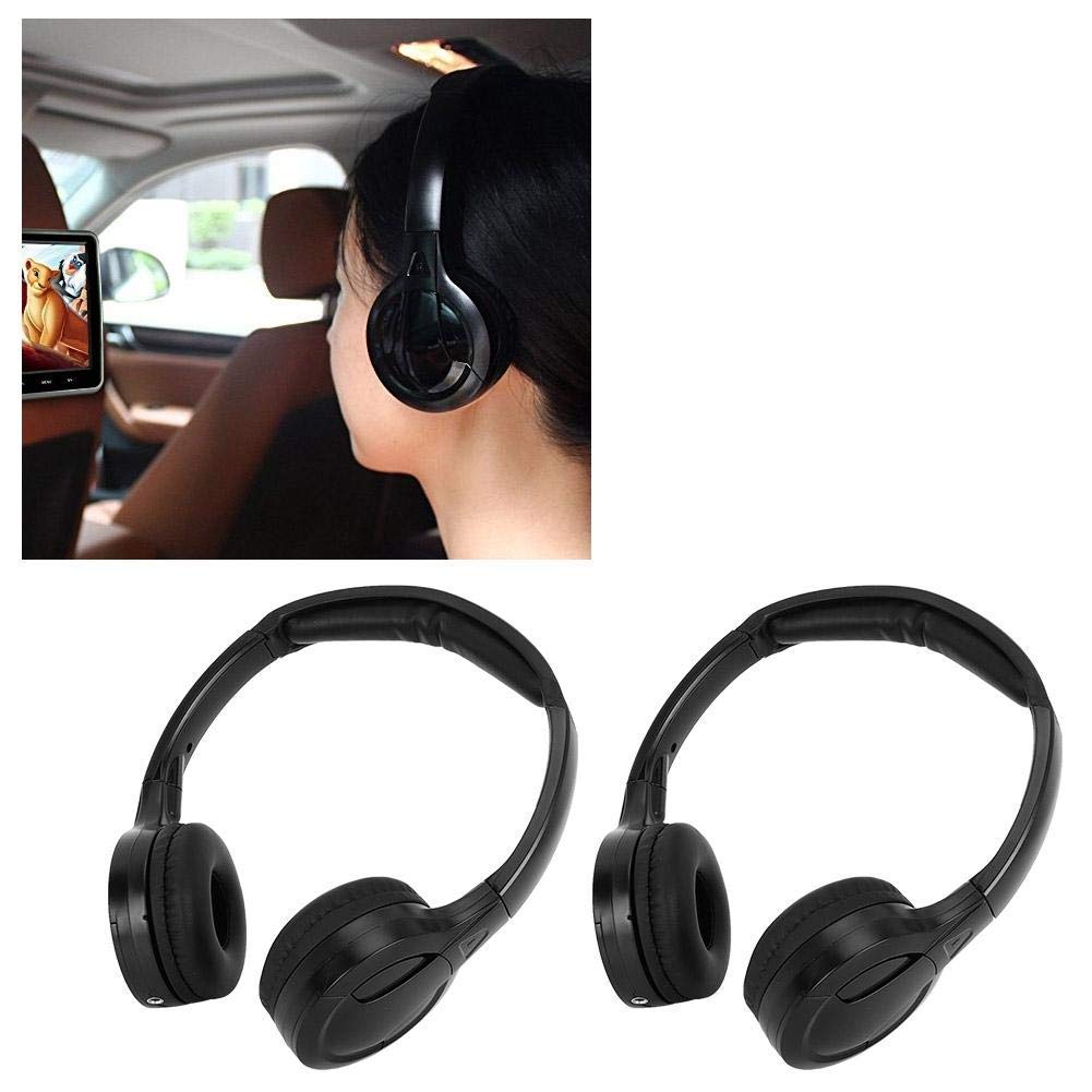 Auto-Kopfhörer, 2 Kanäle, kabellos, faltbar, Infrarot-Kopfhörer, kabellos, Infrarot, Kopfhörer, Stereo, für Auto, Kopfstütze DVD
