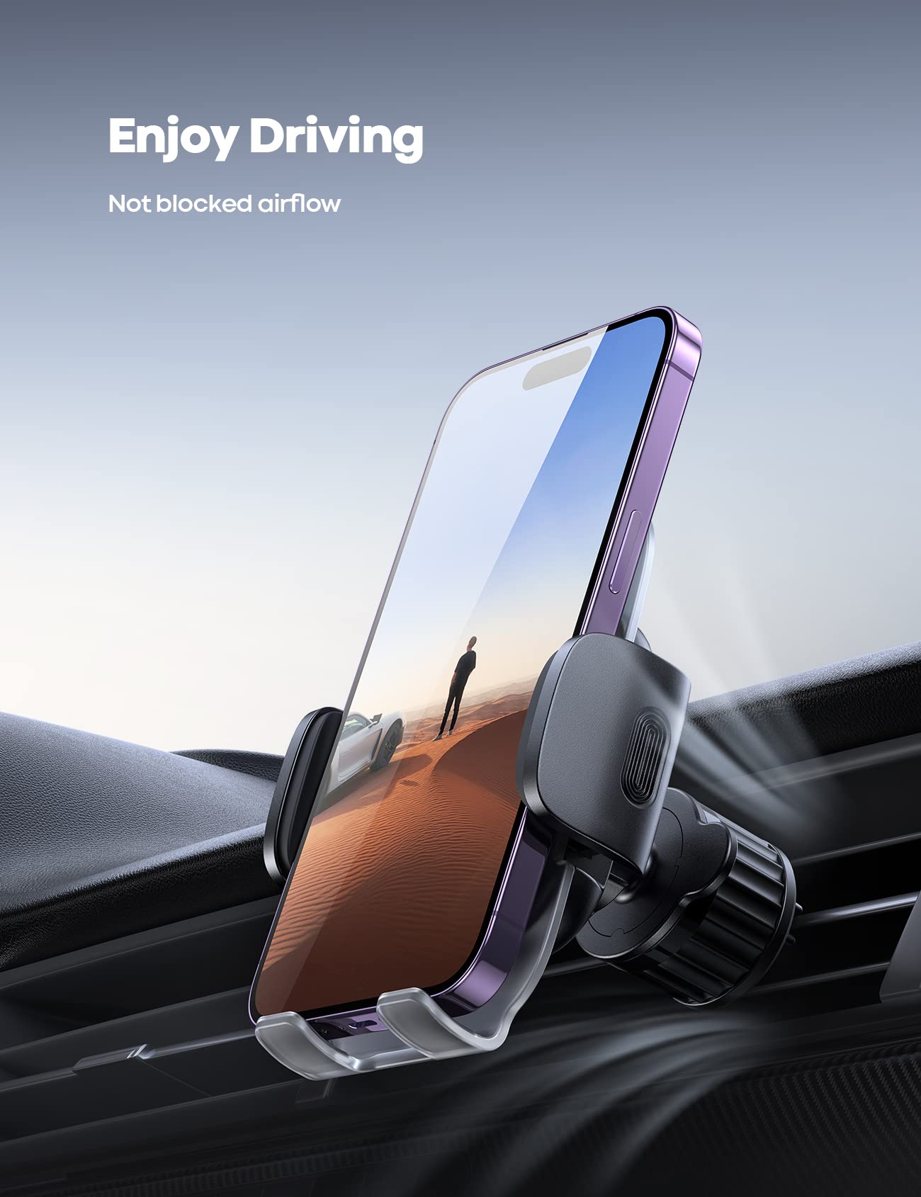 Lamicall Handyhalterung Auto, Handy Autohalterung - [2026 Federclip] Universal Lüftung Handyhalter Auto, 360 Grad Vent KFZ Halterung für iPhone 17/16/15/14/13 Pro Max Plus, Samsung 4-7 Zoll Smartphone
