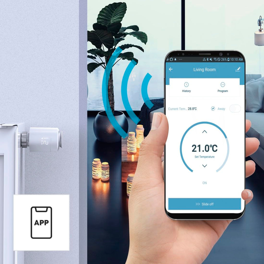 Hama Smartes Heizkörperthermostat, Starter-Set 2 St. mit Hub (Heizungssteuerung WLAN, Smart Home Heizungsregler f. alle Ventile, programmierbarer Heizungsthermostat, heizen per App), Weiß