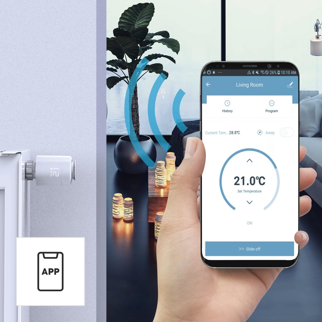 Hama Smartes Heizkörperthermostat, Starter-Set 2 St. mit Hub (Heizungssteuerung WLAN, Smart Home Heizungsregler f. alle Ventile, programmierbarer Heizungsthermostat, heizen per App), Weiß