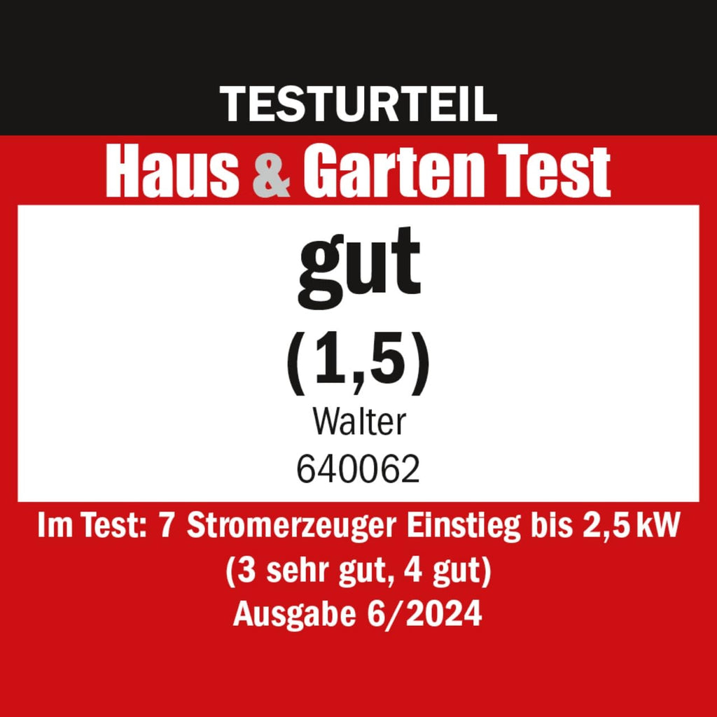 Walter Inverter Stromerzeuger 1000W, Benzin Notstromaggregat, ideal für Camping Reise Garage Wohnwagen Baustelle, WWS-IGS1000