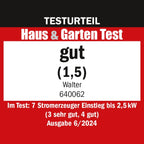 Walter Inverter Stromerzeuger 1000W, Benzin Notstromaggregat, ideal für Camping Reise Garage Wohnwagen Baustelle, WWS-IGS1000