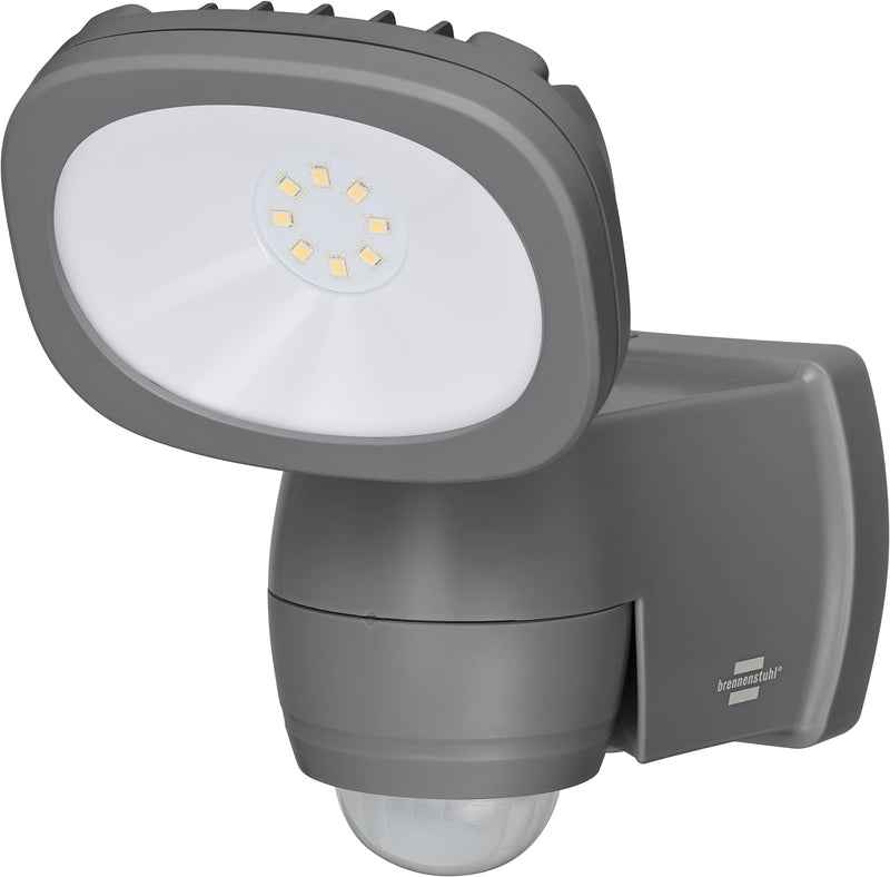 Brennenstuhl Batterie LED Strahler LUFOS/Kabelloser LED Außen-Strahler mit Batterie und Bewegungsmelder (mit 8 Marken LEDs, 440 Lumen, für außen IP44, mit zusätzlicher Funktionseinstellung)