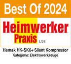 HEMAK HK-SK6+ Silent Kompressor Flüster Druckluftkompressor Silent 8 Bar 6 L 1PS