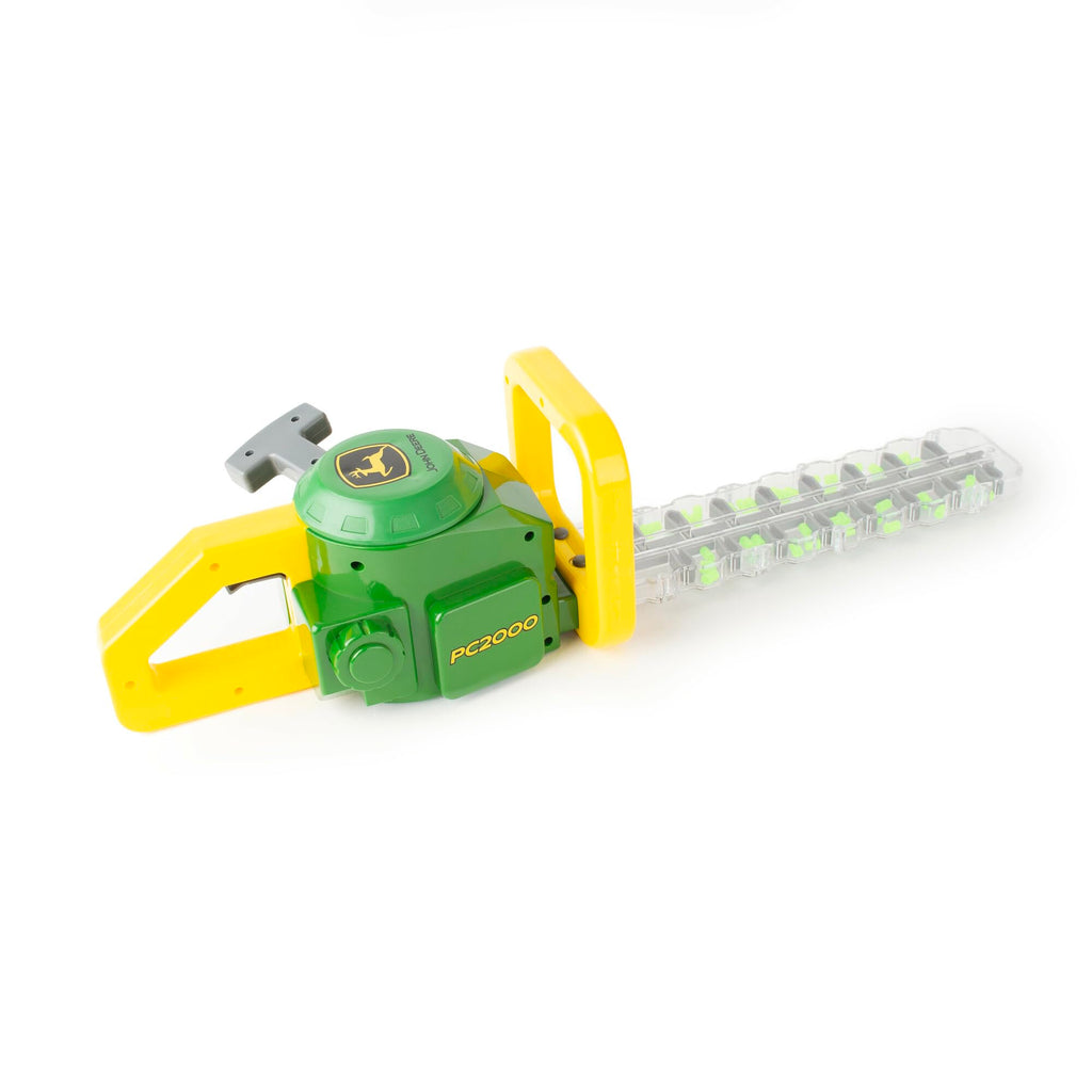TOMY John Deere Heckenschere – Gartenspielzeug ohne Batterien mit realistischer Mechanik & Soundeffekten – Für Kinder ab 18 Monaten