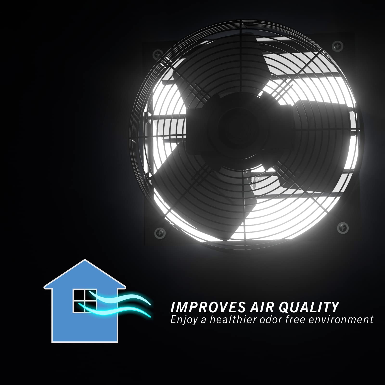 Aygrochy 350mm zu und abluftventilator, Industrie Wandventilator 1850m³/h, Belüftung und Kühlung für Gewächshäuser, Garagen Loft und Küche.