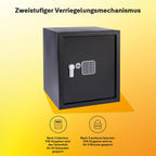 Yale Coffre-fort Électronique - Large 40L - Serrure 100 000 combinaisons, verrou électronique code 3 à 8 chiffres - dimensions 39x35x36cm YSV/390/DB2