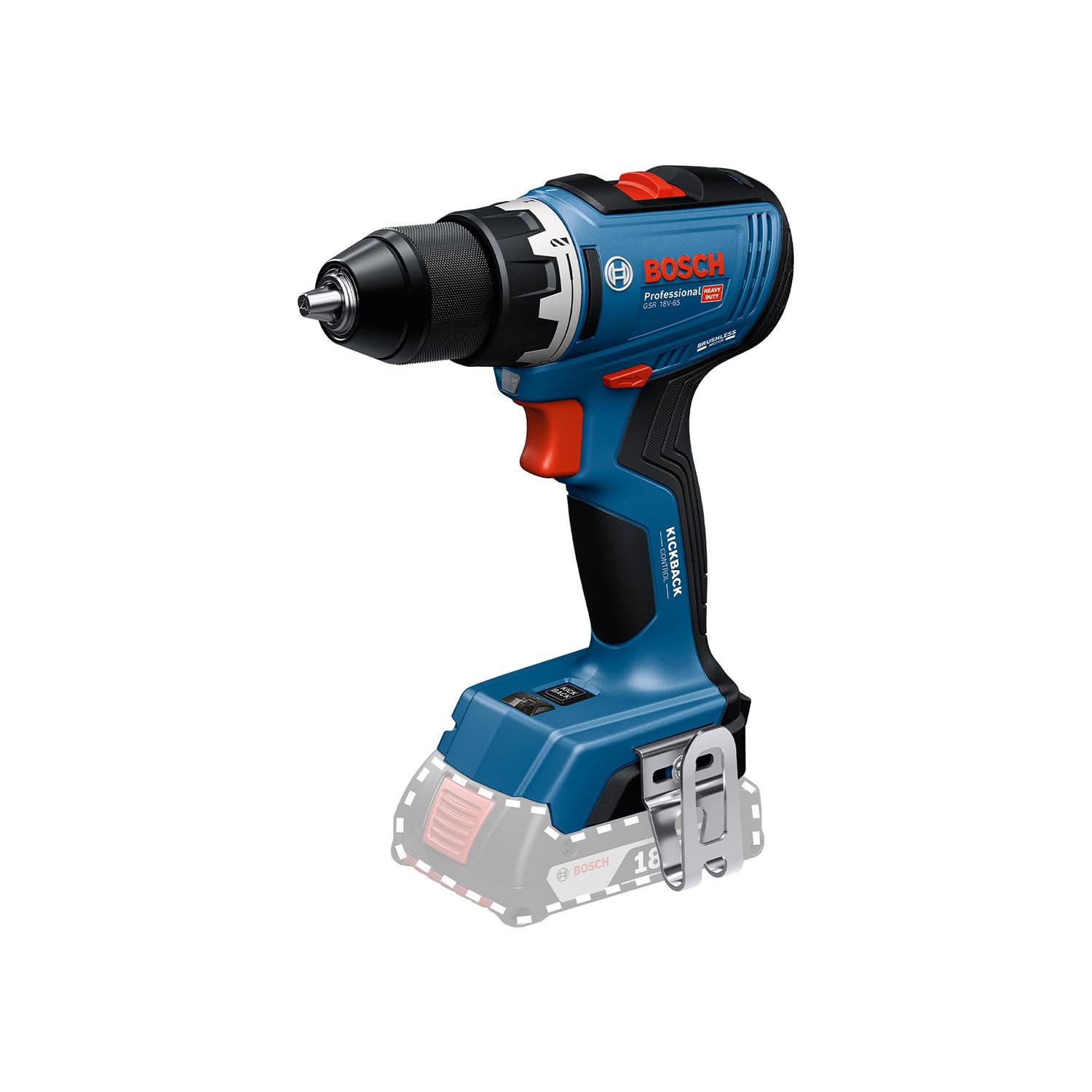 Bosch Professional 18V System Akku-Bohrschrauber GSR 18V-65 (bürstenloser Motor, Kopflänge 166)
