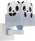 Dalber kinder Wandlampe, Kinderlampe Wandleuchte kinderzimmer Wolken tiere Pandabär Panda Blau, 63169T, E27