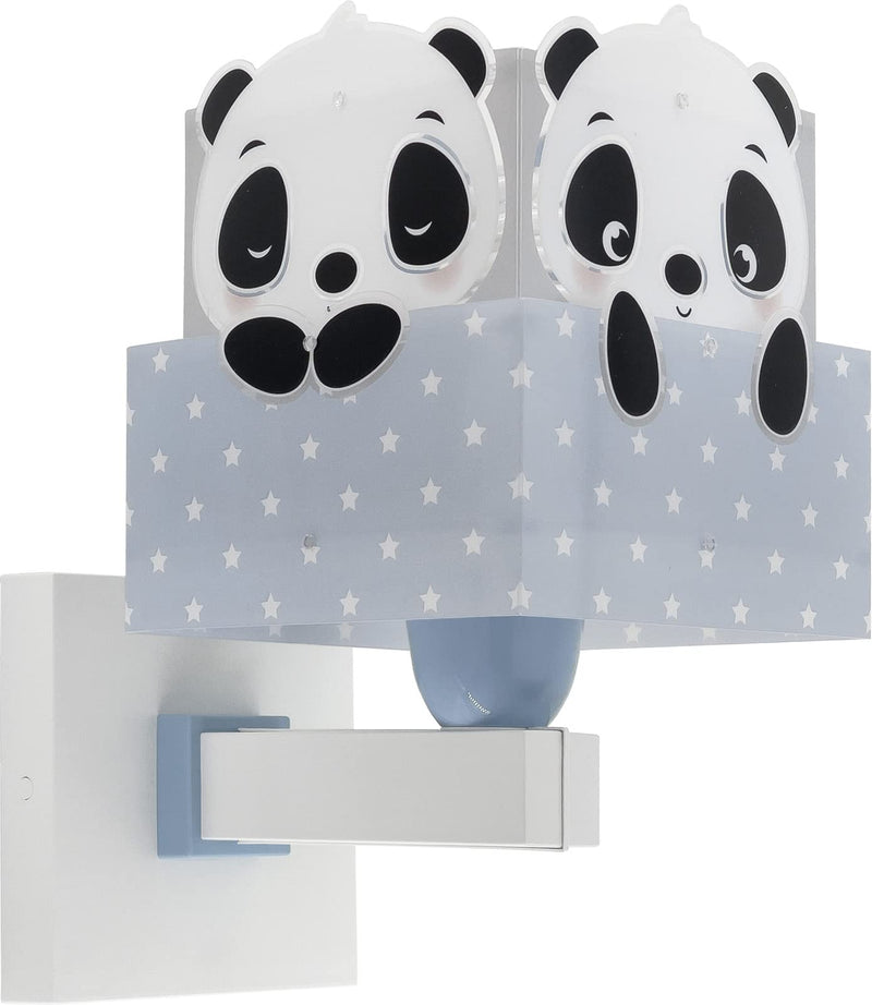 Dalber kinder Wandlampe, Kinderlampe Wandleuchte kinderzimmer Wolken tiere Pandabär Panda Blau, 63169T, E27