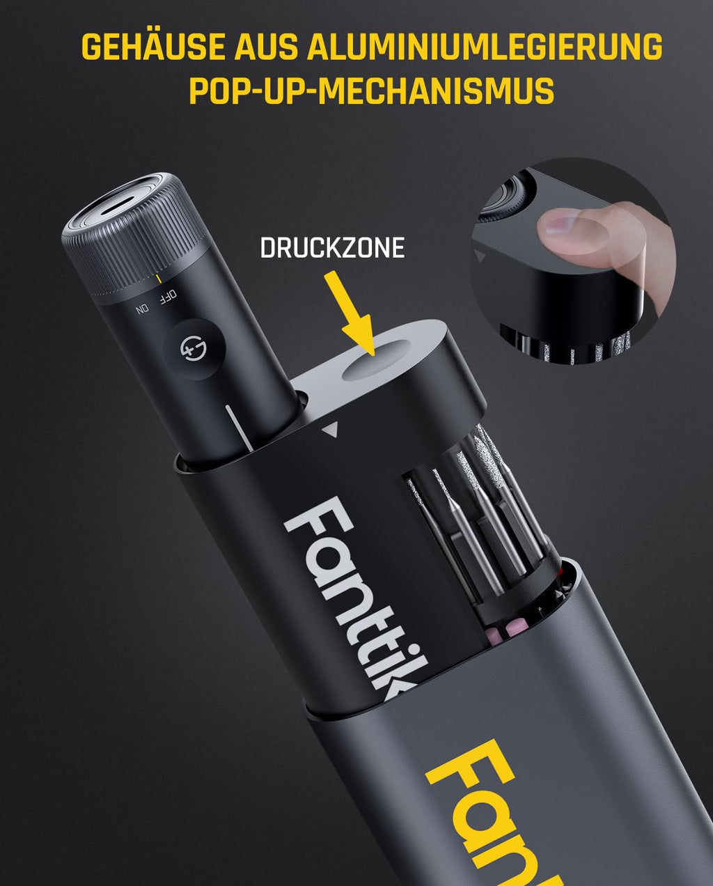 Fanttik F2 PRO Akku Multifunktionswerkzeug, starker Magnetmotor, Revostor-Hub, Rotationswerkzeug Set mit 5 Gang (25000 U/min), zum Schleifen, Polieren, 3D-Druck, Bohren, Schnitzen, Schneiden