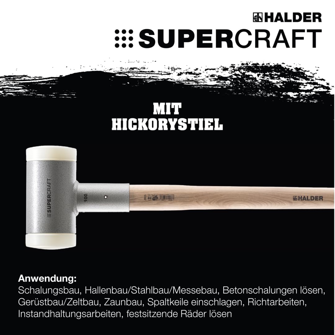 HALDER - mit schwingungsdämpfendem, ergonomisch geformtem und lackiertem Hickorystiel | Ø=80 mm | 3366.081