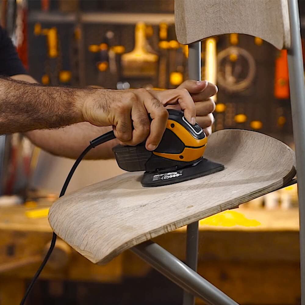 WORX WX648 Schleifer 65W, 230V – Ergonomischer Handschleifer zum Schleifen auch an schwerer zugänglichen Stellen – DUSTSTOP Mikrofilter für sauberes Arbeiten