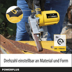 Powerplus Elektro-Feilenschleifer POWX139-400W Elektrowerkzeug Bandschleifer - Fingerschleifer Schleifband 457x13mm - 1700min-1 - Handschleifer mit Aufbewahrungskoffer - mit 10 Acc.