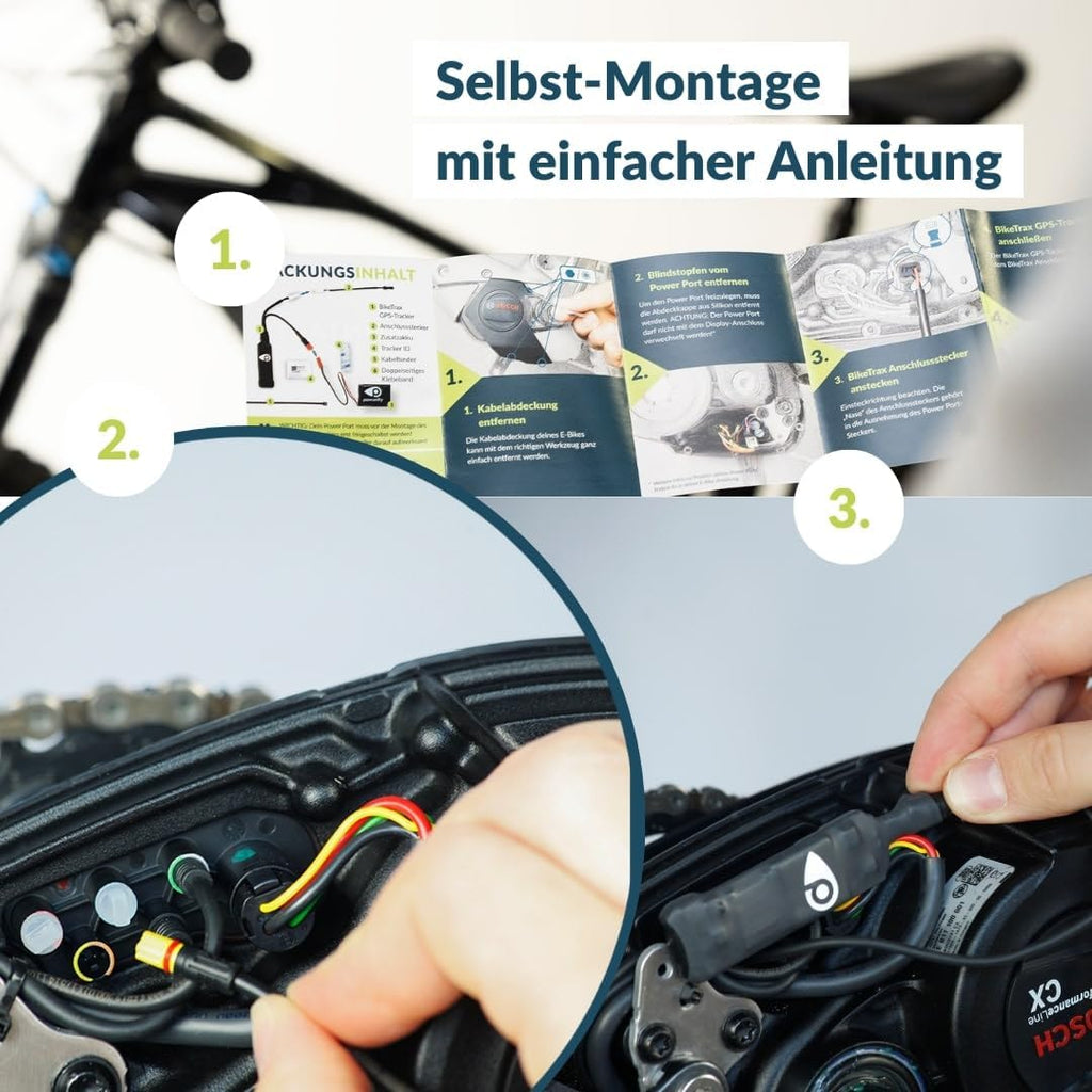 GPS-Tracker für E-Bikes — Yamaha Serie 1 kompatibel, lückenlose GPS-Übertragung in Europa — Diebstahlschutz, Echtzeit-Tracking mit Handy-App — inkl. SIM & Zusatzakku