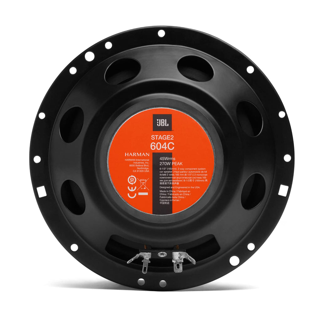 JBL Stage2 604C 2-Wege KFZ Soundsystem - 270 Watt Komponenten Auto Lautsprecher Boxen Set mit 16 cm Einbau Autolautsprecher und Hochtöner