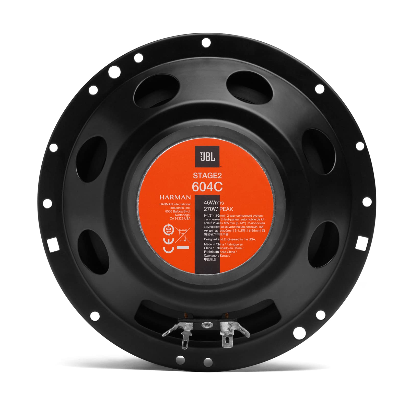 JBL Stage2 604C 2-Wege KFZ Soundsystem - 270 Watt Komponenten Auto Lautsprecher Boxen Set mit 16 cm Einbau Autolautsprecher und Hochtöner
