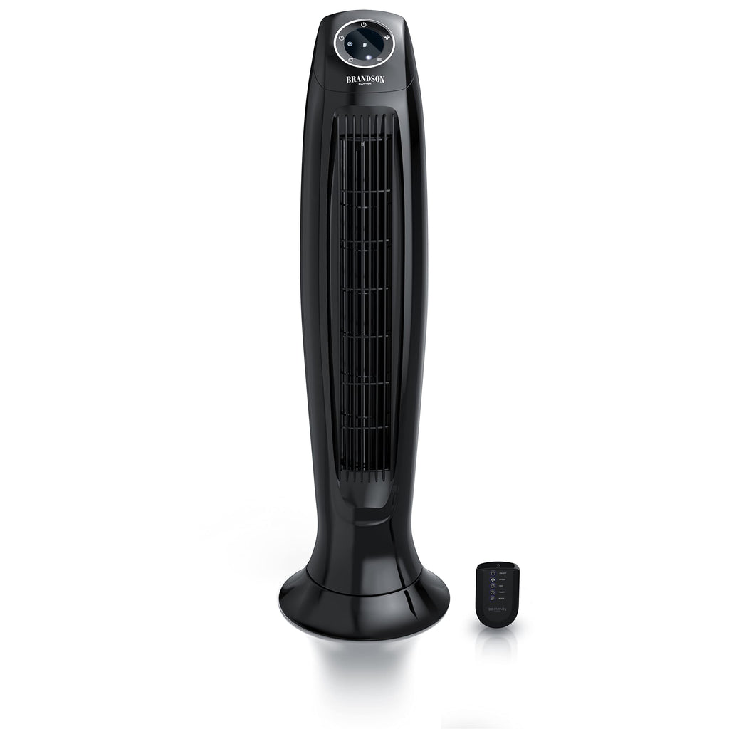 Brandson - Turmventilator Silent ECO Green - Preisträger 2025-9 Geschwindigkeitsstufen - DC Standventilor mit Fernbedienung - Oszillation - Ventilator mit Timer - sehr leise - energiesparend