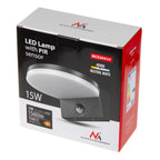 Maclean MCE344 LED Wandleuchte mit PIR Bewegungssensor und Dämmerungssensor, 15W 1560lm Wandlampe IP65 Wasserdicht Außenlampe 4000K Neutralweiß, für Außen- und Innenbereich (Grau)