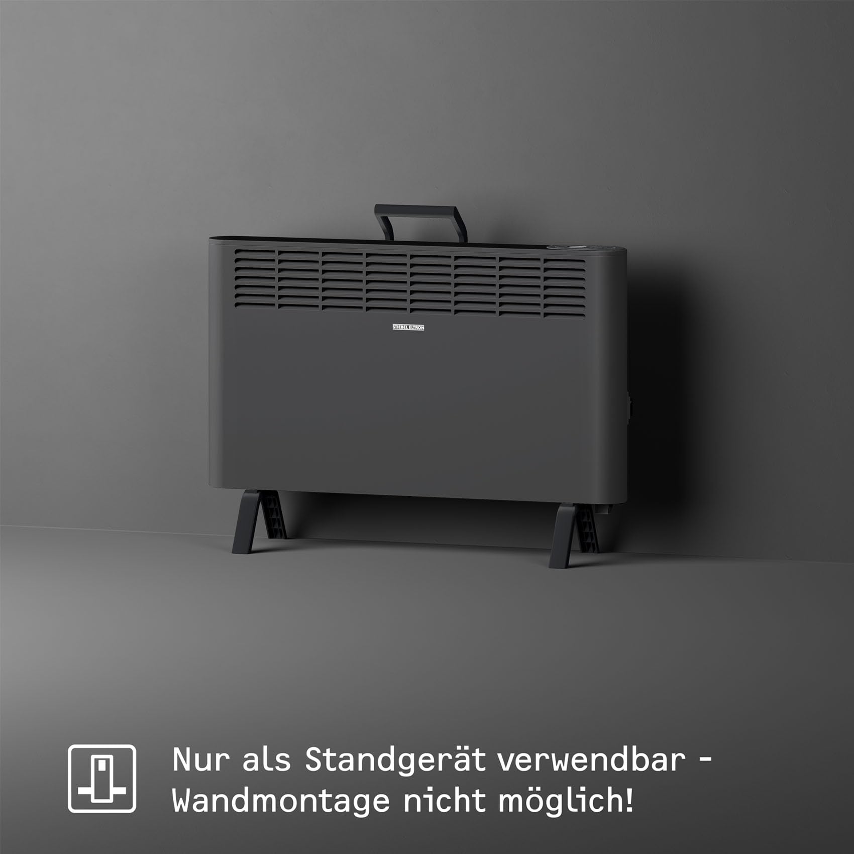 STIEBEL ELTRON neue Elektroheizung engergiesparend, Standgerät CNS-B 2000 Plus LCD move, 2 kW für ca. 25 m², TÜV geprüft, LC-Display, Wochentimer, Schwarz, 207068