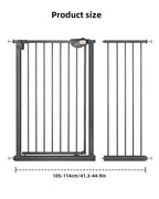 UBRAVOO Babygitter für Türen und Treppen, Höhe 100cm, Sicherheits-Haustiergitter, Spannungstyp, automatische Schließung, hohe Ausführung, dreifache Verriegelung, offen (Breite: 105-114cm)