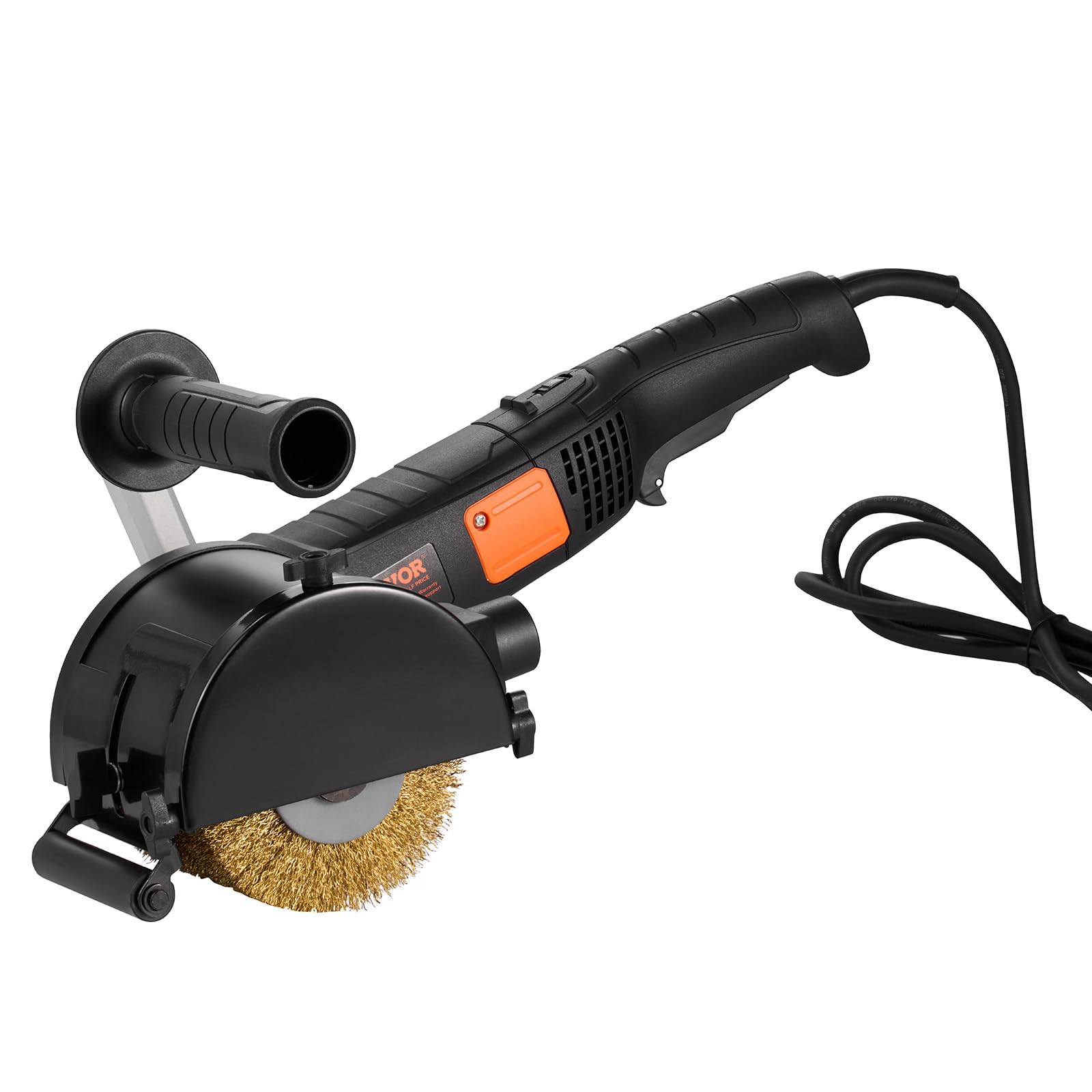 VEVOR Poliermaschine, 1300 W, 6 variable Geschwindigkeiten, Oberflächenbearbeitungswerkzeug, handgeführte elektrische Metall-Poliermaschine mit Stahldraht-Polierrad für Edelstahl
