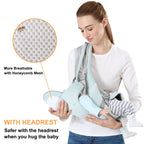 Azeekoom Babytrage Ergonomischemit Hüftsitz, Baumwolle Kindertrage Dorsal und Ventral, Leicht Atmungsaktive, Verstellbare Kopfstütze für Babys und Kinder von 0 bis 48 Monat (3,5 bis 25 kg)