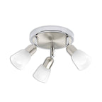 Brilliant Lampe Sofia Spotrondell 3flg eisen/chrom/weiß | 3x D45, E14, 40W, geeignet für Tropfenlampen (nicht enthalten) | Köpfe schwenkbar