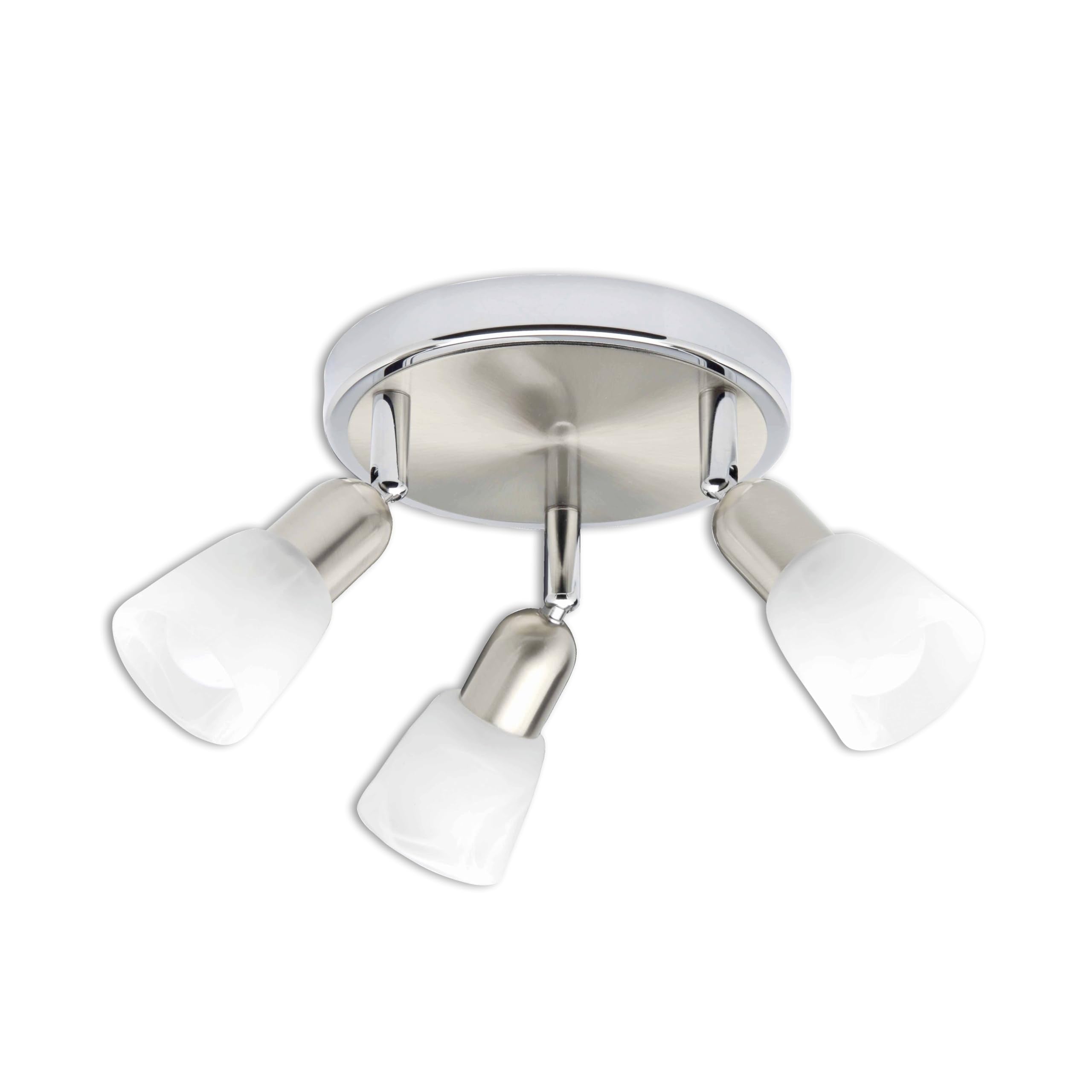 Brilliant Lampe Sofia Spotrondell 3flg eisen/chrom/weiß | 3x D45, E14, 40W, geeignet für Tropfenlampen (nicht enthalten) | Köpfe schwenkbar