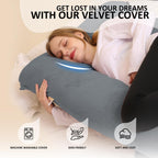 Chilling Home Schwangerschaftskissen, U Form Seitenschläferkissen mit Bezug U Kissen Stillkissen groß Lagerungskissen, Kissen für Frauen und Seitenschläfer(Schwarz Blau)