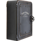 Kare Design Schlüsselkasten Safe, Schwarz, Schrank, Vintage Safe, mit 6 Haken, Stahl, Klein, 31x24x13 cm (H/B/T)