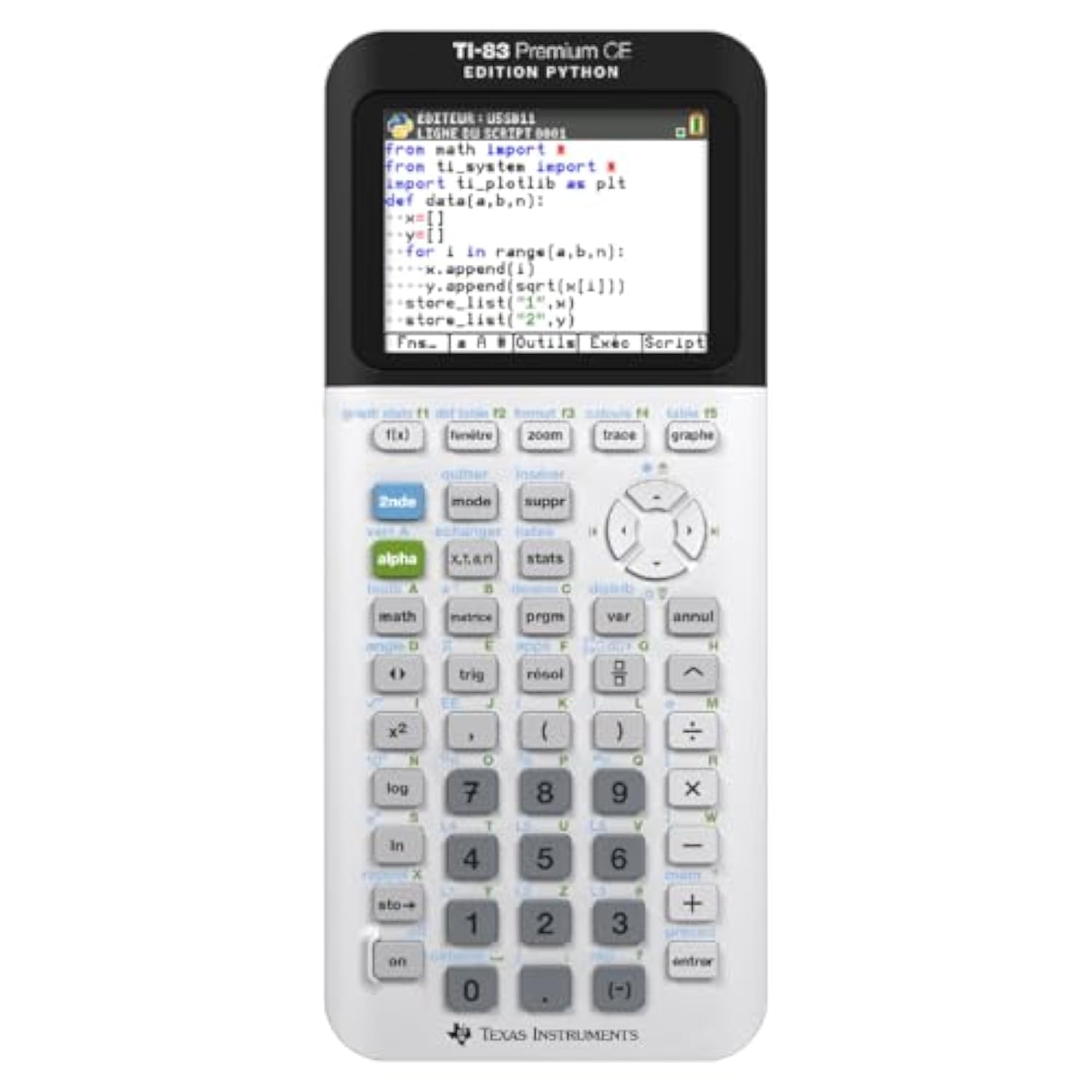 Texas Instruments TI-83 PREMIUM CE EDITION PYTHON Grafikrechner (nur mit französischer Anleitung und Sprache)