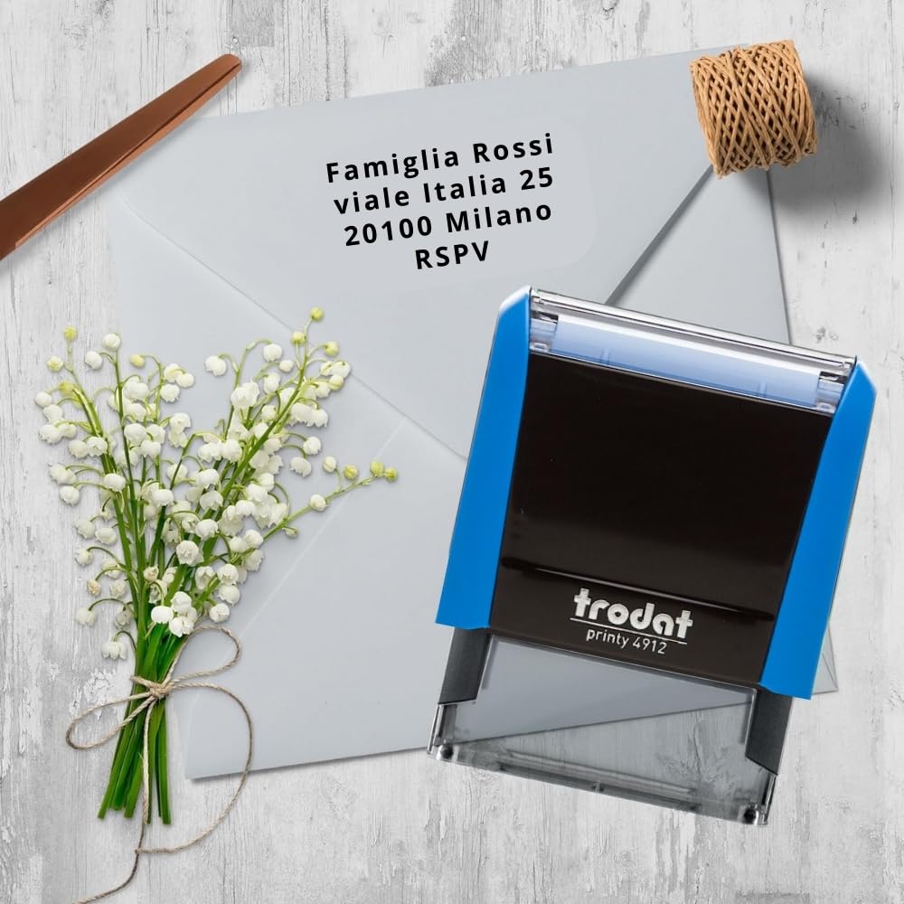 Trodat 4912 Printy Textstempel Typomatic, Stempelset zum Selbersetzen, Kissen