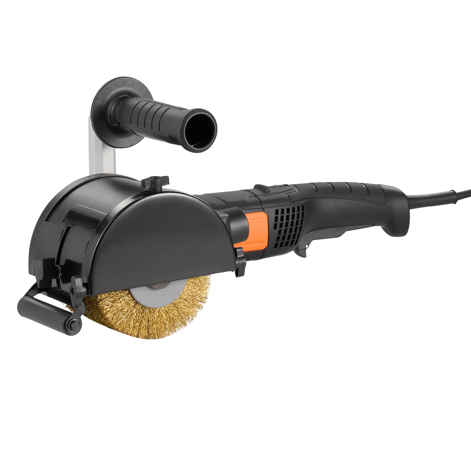 VEVOR Poliermaschine, 1300 W, 6 variable Geschwindigkeiten, Oberflächenbearbeitungswerkzeug, handgeführte elektrische Metall-Poliermaschine mit Stahldraht-Polierrad für Edelstahl