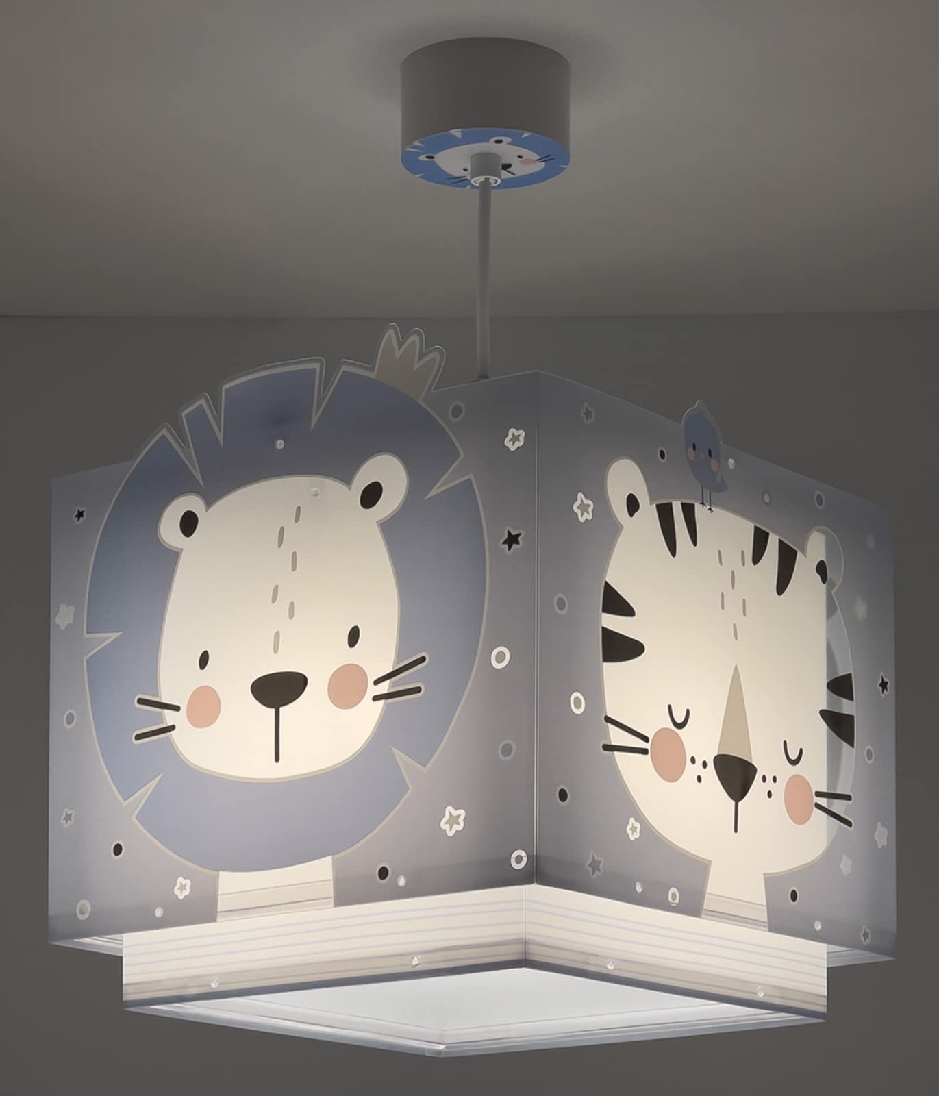 Dalber kinderlampe Pendelleuchte Hängelampe Baby Jungle Tiere Dschungeltiere, Kunststoff, Blau