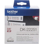 Brother DK-22251 selbstklebende Endlosetiketten (62 mm x 15,24 m, geeignet für QL-800, QL-810W, QL-820NWB) rot/schwarz auf weiß (Papier)