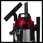 Einhell TC-VC 1812 S Nass-Trockensauger (1.250 W Leistung, 36mm Schlauchsystem, 12 l Edelstahlbehälter, Schaumstofffilter, umfangr. Düsenzubehör)