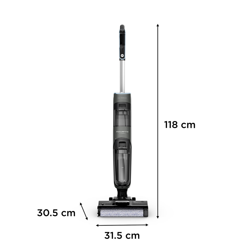 Rowenta X-Clean 4 kabelloser Nass- und Trockenstaubsauger, 2-in-1 Reinigung, 50 Min. Leistung, intelligente Schmutzerkennung, Selbstreinigungssystem, Dunkelgrau, GZ5037WO