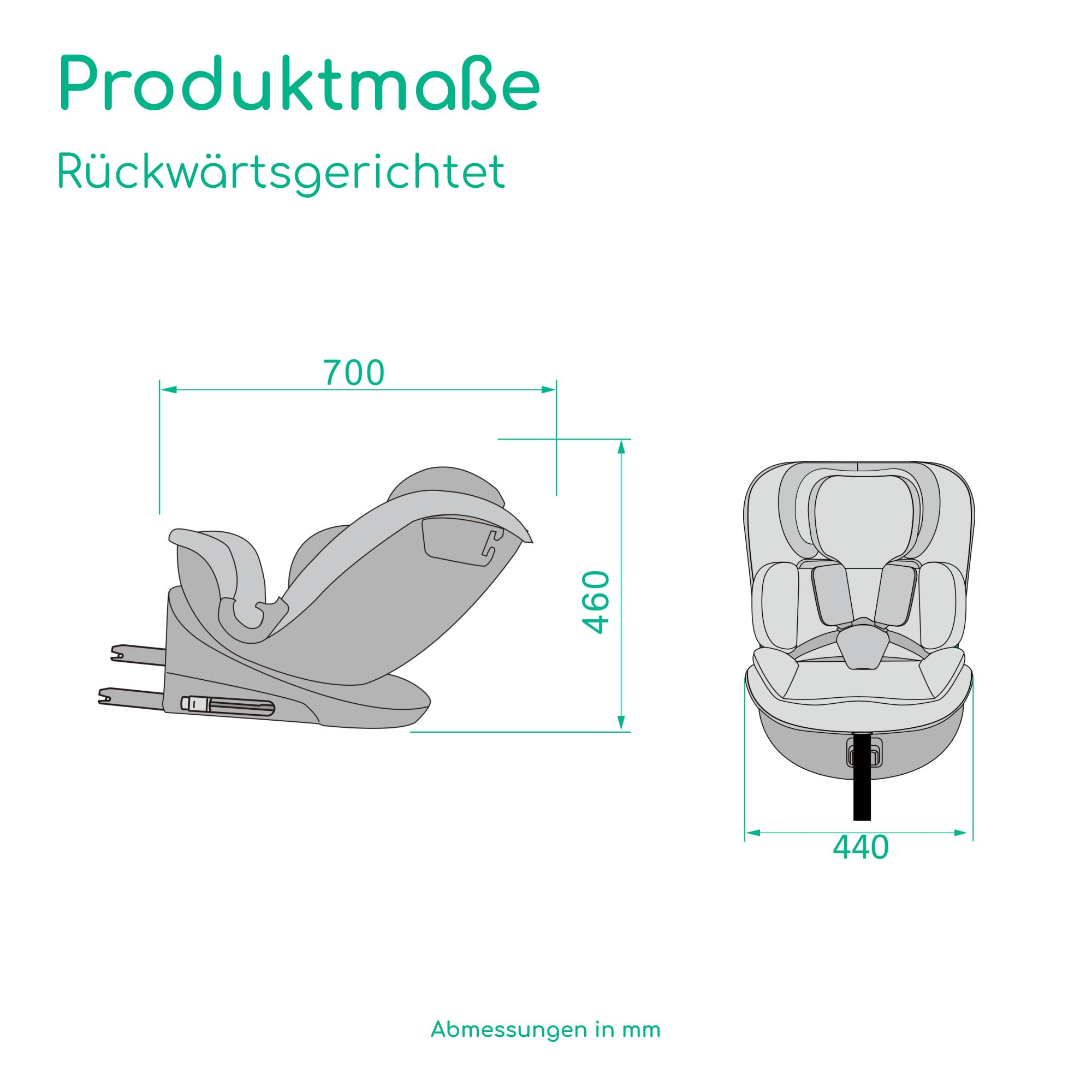 Bebeconfort RevolveFix 360 i-Size, Autositz 360 Drehbar, 0–12 Jahre, 40–150cm, ISOFIX Kindersitz, Top-Tether-Installation, 360°-Drehung, 6 Liegepositionen, 12 Kopfstützenpositionen, Full Black