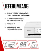 Canon PIXMA TS7650i Multifunktionsdrucker 3in1 (Tintenstrahl,Drucken, Kopieren, Scannen, A4, 6,7 cm Touch LCD, WLAN, Duplexdruck, 2 Papierzuführungen, kompatibel mit Pixma Print Plan ABO) Weiß